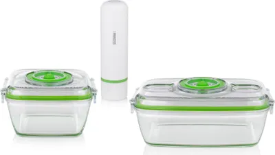 Produktbild von Princess 01.492985.01.001 Kabelloses Vakuumierset, Set, Rechteckig, 1,1 l, Grün, Transparent, Glas, Kunststoff, 200 °C