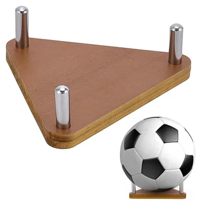 2er-Set Holz-Ballhalter, dreieckig, braun, 9,7x12x4 cm