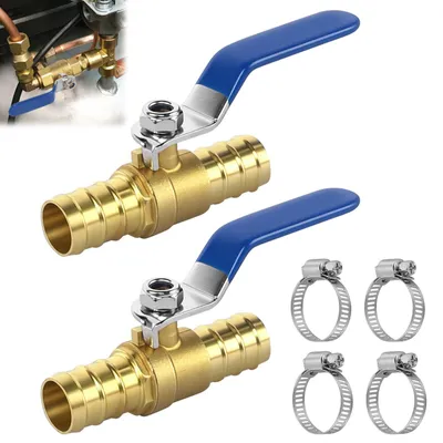 Immagine prodotto di 2 valvole a sfera in ottone da 3/4 di pollice