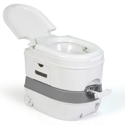 Immagine prodotto di Briebe WC1196W - Toilette portatile per campeggio, capacità 22L, toilette chimica, ideale per camper, campeggio e caravan, colore bianco