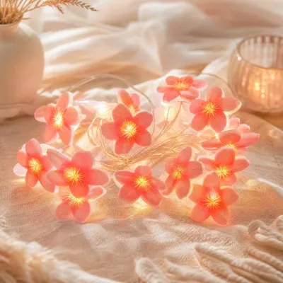 2M 20LED Kirschblüten-Lichterkette, batteriebetrieben, Timer