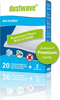 Produktbild von Megapack - 20 dustwave® Premium-Staubsaugerbeutel passend für Adix - RO 110 / RO110Bodenstaubsauger - Microvlies-Filtertüten " Germany" inkl. Microfilter