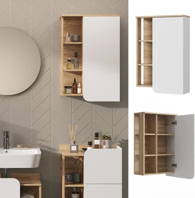 Immagine prodotto di Mobile bagno Vicco Karen Sonoma/Bianco 50 x 75 cm con anta e vani a giorno, Model 40736