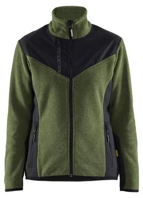 Produktbild von Blakläder Damen Strickjacke mit Softshell 5943, Farbe:Herbstgrün/Schwarz, Größe:M