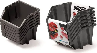 Obrázok produktu pre Sada stohovacích boxov Stohovacie kontajnery Úložné boxy Úložný box Dielenský box Červený KISTENBERG Binner 22 Short KBISS22