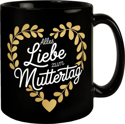 Produktbild von Alles Liebe zum Muttertag goldenem Herz Tasse