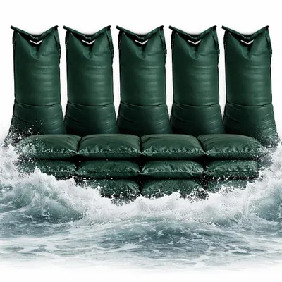 Productafbeelding van 10 zakken zandzakken voor overstromingen - Overstromingsbescherming met koord - 40x60 cm zak en stoffen zak voor waterbescherming, ongevuld