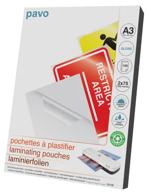 Immagine prodotto di pavo 8004331 pavo Busta per plastificazione, formato A3, lucida, 150 micron