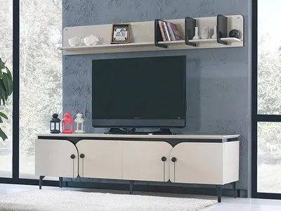 Productafbeelding van tv-meubel, wandmeubel, tv-kast, vitrinekast, woonkamer, televisie, plank, wandmeubels