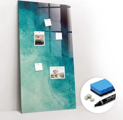 Produktbild von Magnetpinnwand Memoboard - Zubehörsatz - Weißer Marker + Schwamm + Magnete - 60 x 120 cm - Nautische Abstraktion