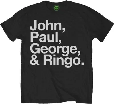 Produktbild von The Beatles John, Paul, George & Ringo Black L T-Shirt