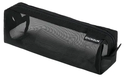 Produktbild von Transparentes Federmäppchen, 19 cm großes Nylon-Federmäppchen für Mädchen und Teenager, kleines Federmäppchen, Stifteetui, Stiftetasche, Schul-Federmäppchen für Schule und Büro – Schwarz