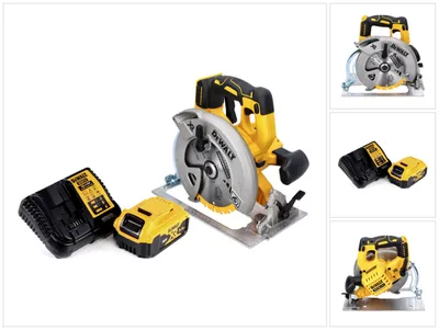 Zdjęcie produktu dla Akumulatorowa pilarka tarczowa DeWalt DCS 570 P1 18 V 184 mm bezszczotkowa + 1x akumulator 5,0 Ah + ładowarka