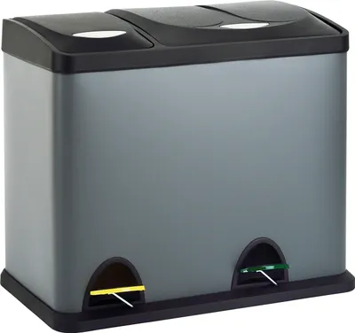 Image de SVITA TC2Combo26 Poubelle Trenneimer Grau Corbeille à papier (8l + 18l)