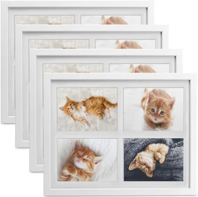 Image de Bomoe 4x cadre photo collage pour 4 photos Galeria, 10x15 cm, blanc