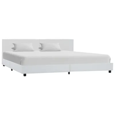 Image de vidaXL Cadre de lit blanc en similicuir 180x200 cm