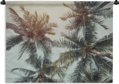 Produktbild von MuchoWow® Wandteppich Wandbehang Palme - Sommer - Tropisch 150x112.50 cm Tapisserie Dekoration Wandtuch - Wanddecke - Wandteppiche
