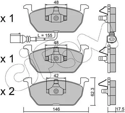 Produktbild von CIFAM 822-1028-0 Bremsbeläge Satz Vorne Bremsklötze für VW Golf VII Schrägheck (5G1, BQ1, BE1, BE2) Golf VII Variant (BA5, BV5) für SKODA für SEAT