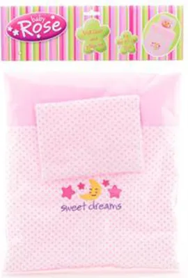 Produktbild von Johntoy 27537 Baby Rose Puppendecke und Kissen-Set