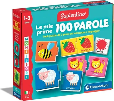 Zdjęcie produktu dla Clementoni Sapientino Montessori - Le Mie Prime 100 Parole, 1 lat(a), Wielobarwny