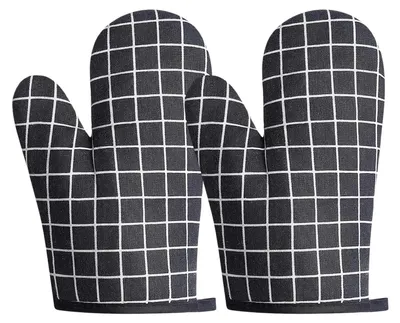 Obrázok produktu pre Rukavice na pečenie, 1 pár, odolné voči teplu až do 250°C, bavlna/polyester, čierna farba