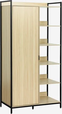 Immagine prodotto di Modulo armadio con 1 armadio, 6 ripiani e 1 anta, Nero