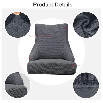 Produktbild von Sesselbezug dunkelgrau 2 Stücke, Stretch Jacquard, Möbelschutz, für Wohnzimmer