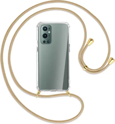 Produktbild von Handykette Backcover-Schutzhülle mit Band (Metall goldfarben) für OnePlus 9 Pro - caramel