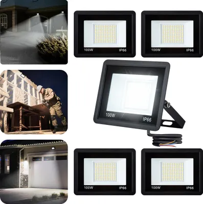 Obrázok produktu pre XINZI 5*100W LED reflektor (reflektor) studené svetlo - super jasný reflektor 7000LM, 120° uhol vyžarovania, hliníkový kryt, pre dvor, záhradu, garáž, sklad