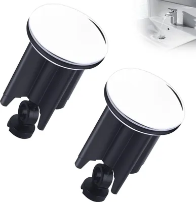 Produktbild von 2PCS Waschbeckenstöpsel, Abflussstopfen Waschbecken, Stöpsel Waschbecken, Rostfrei & Dicht, für Alle Handelsüblichen Waschbecken und Bidets
