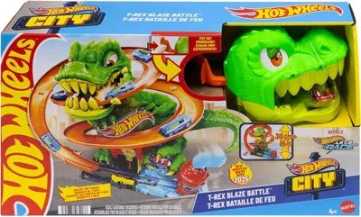 Image de Mattel Hot Wheels City Jeu de bataille de feu T-Rex