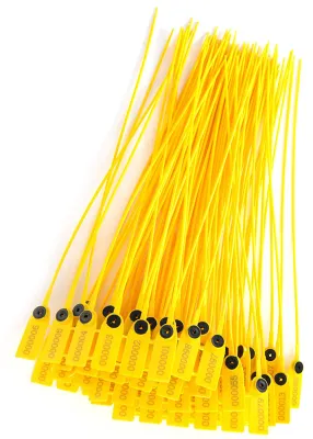 Kunststoff-Sicherheitsplomben, 100 Stück, gelb, 40 cm