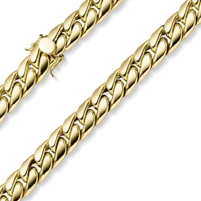 Produktbild von 12,5mm Panzerkette Halskette Collier 585 Gold Gelbgold mit Kastenschloss 50cm