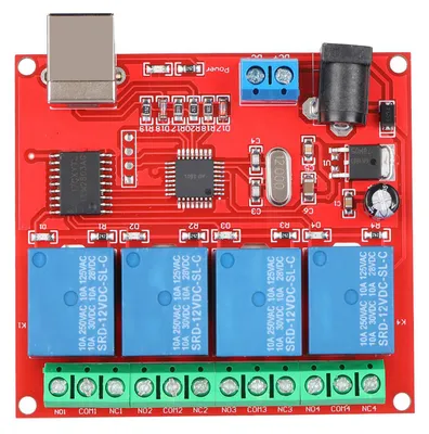 Produktbild von USB-Schaltmodul, Relaismodul DC 12 V, flexible stabile Verbindung, ULN2803-Laufwerkschip für PC