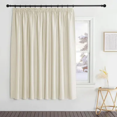 Produktbild von Übergardinen Wohnzimmer Blickdicht H175 x B280 cm Hellbeige 1er Pack