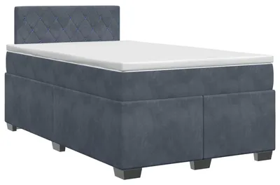 Image de vidaXL Lit boxspring avec matelas gris foncé 120 x 190 cm velours