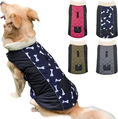 Produktbild von Famanu Hundejacke Wasserfest, Umkehrbar, Verstellbar, Reflektierend - Blau+Schwarz, 2XL
