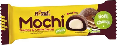 Zdjęcie produktu dla Royal Family Mochi Tiramisu Snack Riegel Soft Chewy w opakowaniu 40g