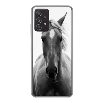 Produktbild von MuchoWow® Handyhülle Schutzhülle Hülle für Samsung galaxy a73 Pferd - Tier - Schwarz - Weiß Silikon Softcase Handy Hülle - Handyhülle