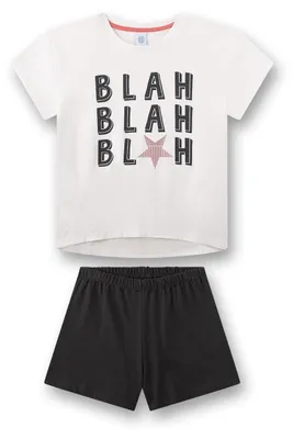 Image de Pyjama pour filles Sanetta, couleur noire | Pyjama confortable pour enfant