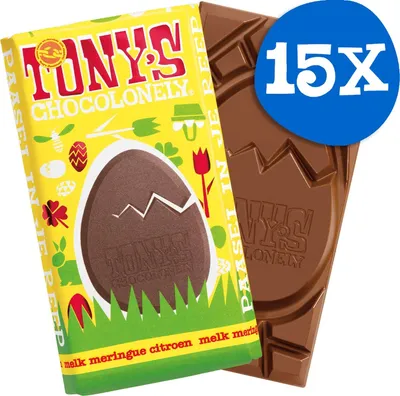Obrázek produktu pro Čokoláda Tony's Easter bar milk lemon meringue | Piece a 180g | 15 kusů