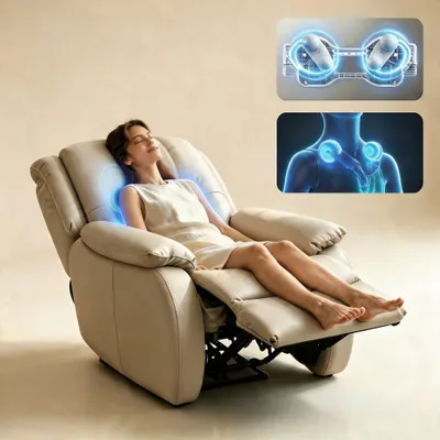 Produktbild von Massagesessel Relaxsessel mit SL-Gleitschiene, 3D-Shiatsu & elektrischer Liegefunktion,Schienenmassage