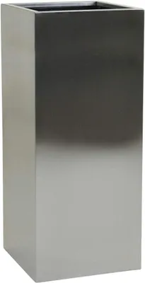 Produktbild von VIVANNO Pflanzkübel Edelstahl BLOCK Säule, Edelstahl gebürstet gebürstet - 40x40x100 cm