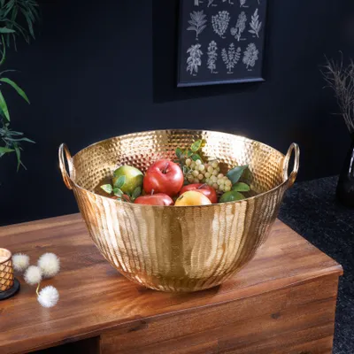 Produktbild von riess-ambiente Deko Schale ORIENT 40cm gold Metall Hammerschlag Design Deko Dekoration