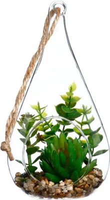 Produktbild von Künstliche hängepflanze zementtopf h19,5cm - Atmosphera créateur d'intérieur