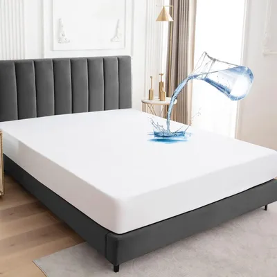 Produktbild von OKWISH Matratzenschoner Wasserdicht mit Elastisch Eckbändern, Matratzenauflage Atmungsaktive, Matratzenschutz 90x200x30cm