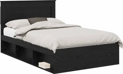 Obrázok produktu pre vidaXL Rám postele, čierna, 120 x 190 cm, masívne borovicové drevo