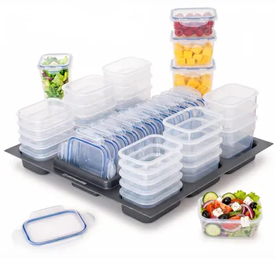 Schubladen-Organizer mit 24 Frischhaltedosen, 17,9 l, 47,3×51,8×20 cm