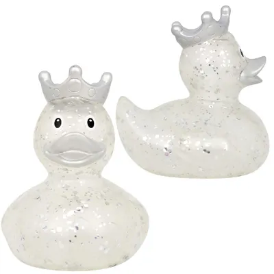 Immagine prodotto di Anatra da bagno van der Meulen, glitter argento con , giocattolo