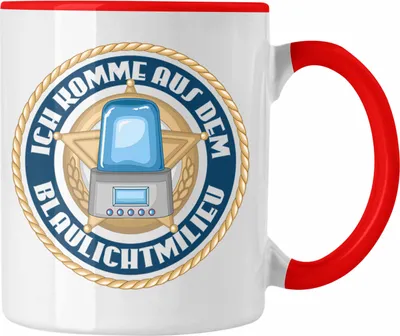 Produktbild von Trendation - Polizist Geschenk Tasse mit Spruch Geschenke Polizei Männer Lustig Blaulichtmilieu (Rot)